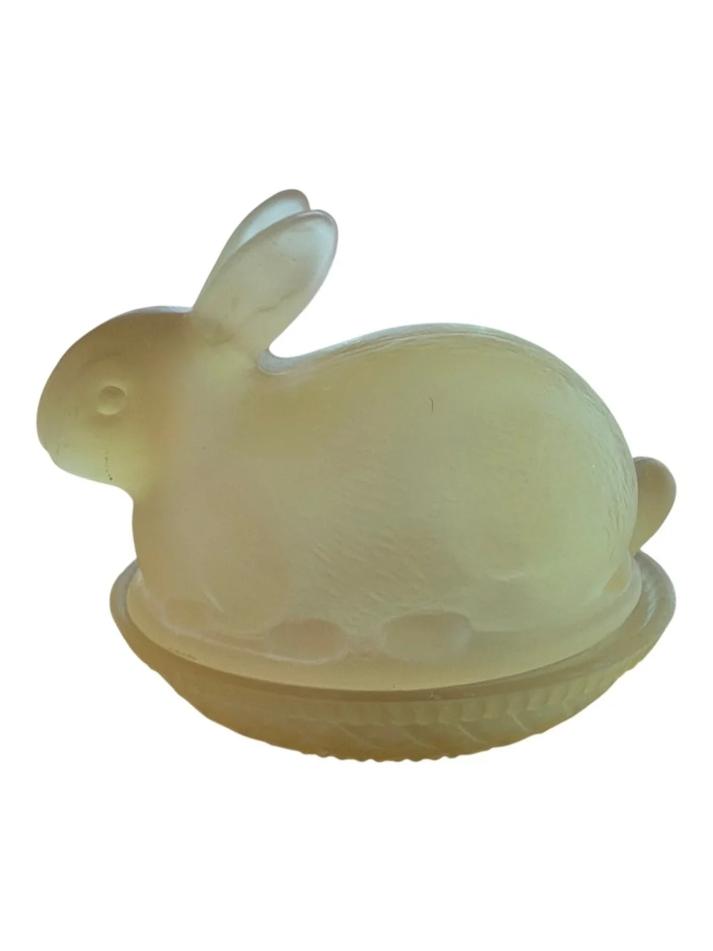 Vintage Frosted Yellow Glass 